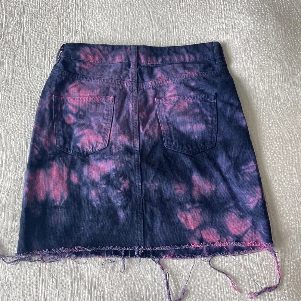 ASOS tie dye denim skirt size US 6 - Picture 2 of 8